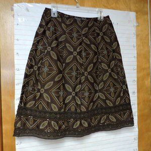 APT. 9  skirt with embellishments  sz 8  brown
